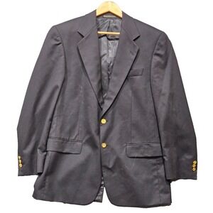 Botany 500 38R Navy Blue Gold 2 Button Wool Mens Blazer Suit Jacket Sport Coat